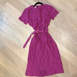 Vintage Jane Schaffhausen Belle France Pink Dress Small